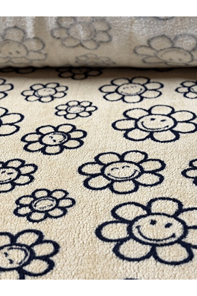 iki iplik Gülen Çiçek Desenli Wellsoft Kumaş | 170 cm En – 280 GSM | Yumuşak Doku & Peluş Kumaş