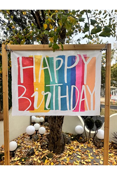 Kukuletaparty Doğum Günü Banner / 80*110 Çok Renkli Happy Birthday