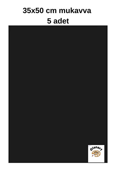 Glanart 35x50 cm siyah renk mukavva kartonu 5 adet