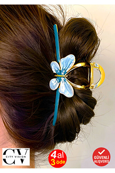 cityvision Agrafă de păr din metal model fluture albastru 11 cm