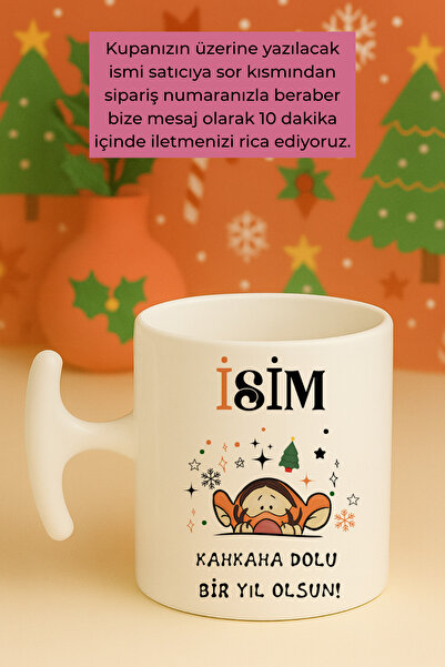Witchy Co Tiger Yılbaşı İsme Özel, Hediyelik Kupa Bardak, Winnie The Pooh