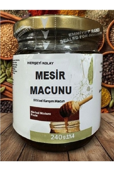 Herşeyi Kolay Bitkisel Mesir Macunu 420g Hayıt Keçiboynuzu Çam sakız Safran Zerdaçal Kakule Katkılı Kuvvetli Macun