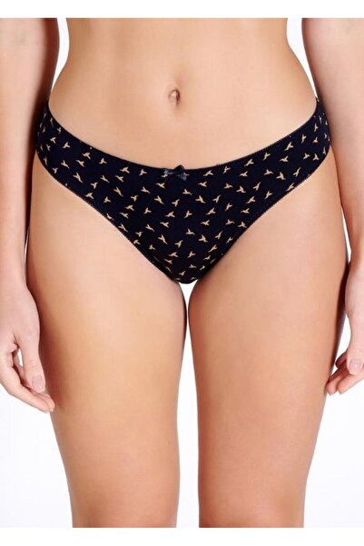 Belinay 0277 Pamuklu Lacivert Desenli 3'lü Kadın Külot