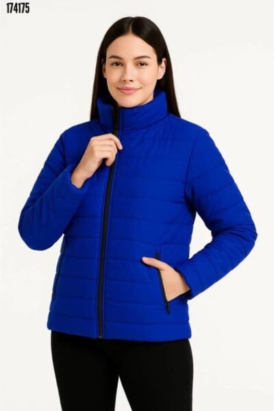 Giyimodam Bomber Mont Jacket – Water Repellent Fabric, Quilted Lining, Zipper Closure, Winter Season - Black