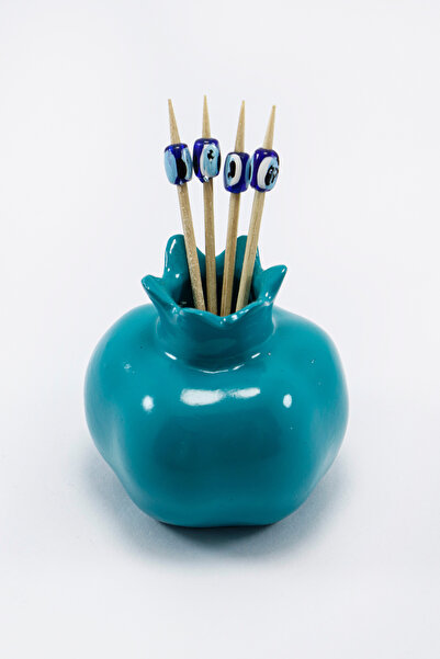 biuti Turquoise Pomegranate Evil Eye Beaded Toothpick Holder, Gift Toothpick ...