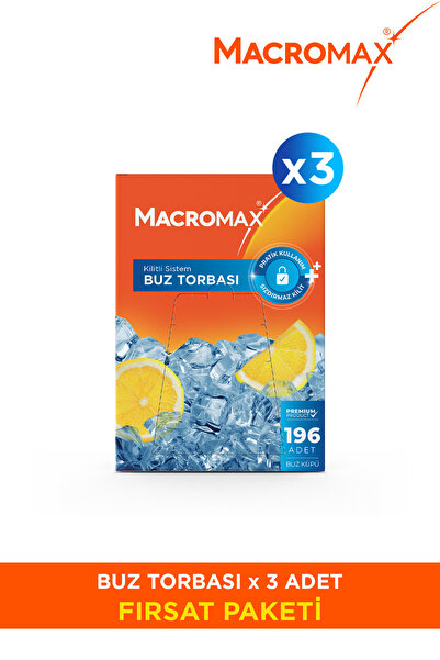 MACROMAX كيس ثلج 588 مكعب، قالب ثلج محكم الغلق، كيس عملي لصنع الثلج، 3 قطع