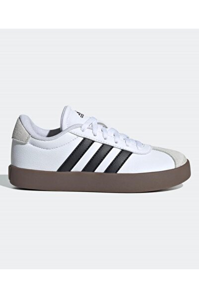 adidas VL Court 3.0 Lace Closure Suede Shoes - White