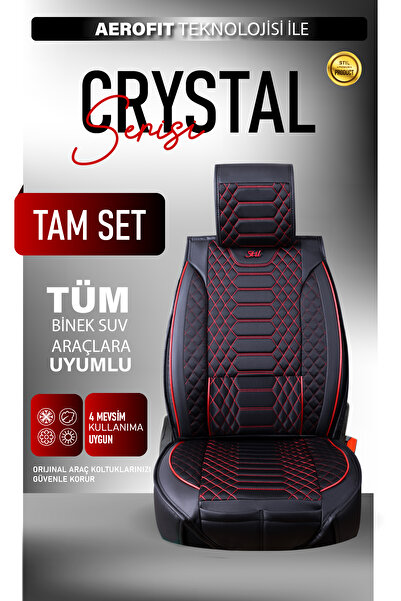 stiloto Crystal Series Leather-Jacquard Fabric Car Seat Cover – Anti-Sweat, E...