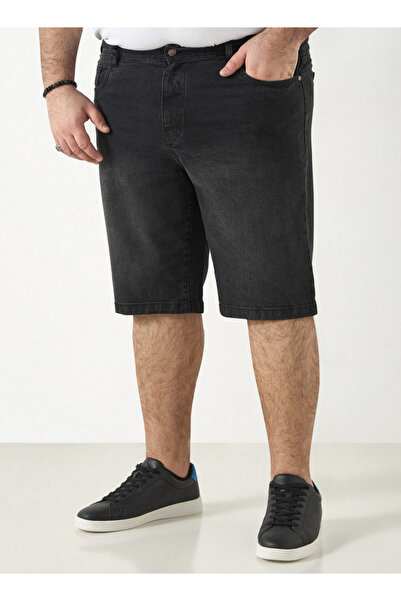 FAV Plush Size Denim Shorts with Pockets and Button Closure