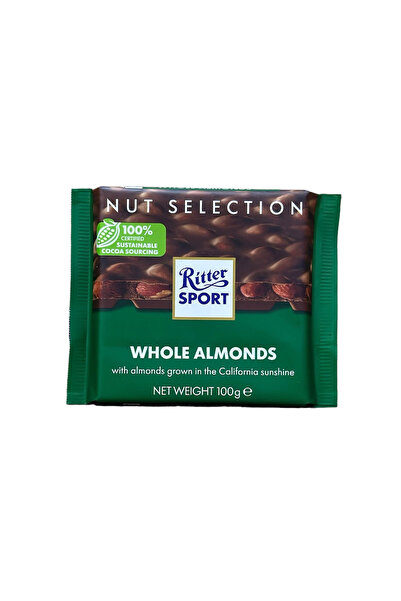 Transmed RİTTER SPORT WHOLE ALMONDS 100 GR *6'LI