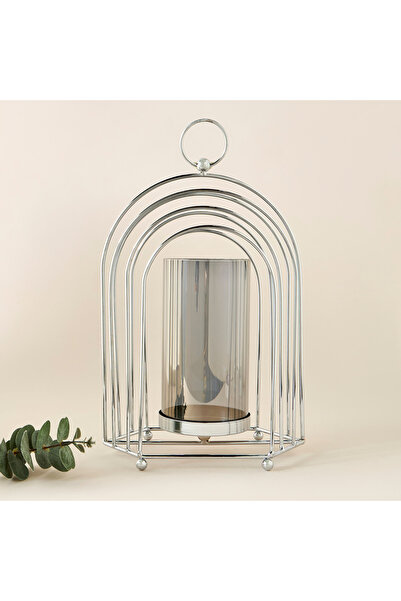 Lifestyle حامل شموع معدني بأنبوب زجاجي - 33 سم