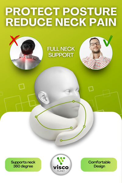 Visco Planet Ortopedik Spiral Boyun Destekli Seyahat Yastığı %100 Ortopedik Visko