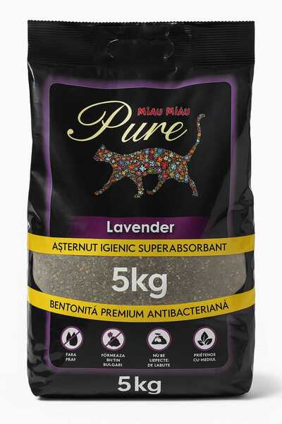 Petfactory Așternut igienic pentru pisici MIAU MIAU PURE – Lavender, 5 kg