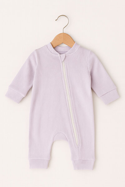 For My Baby Ribbed Jumpsuit with Zipper