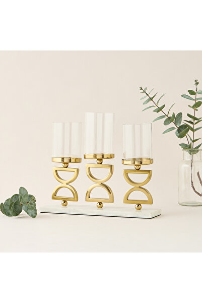 Gia Como حامل شموع ثلاثي الأعمدة - 18 سم