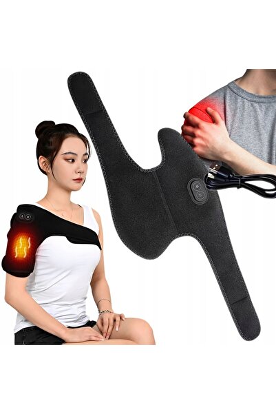 zola Massager with heating and vibration, 3 heating levels, adjustable, USB, 62 x 23 cm, black