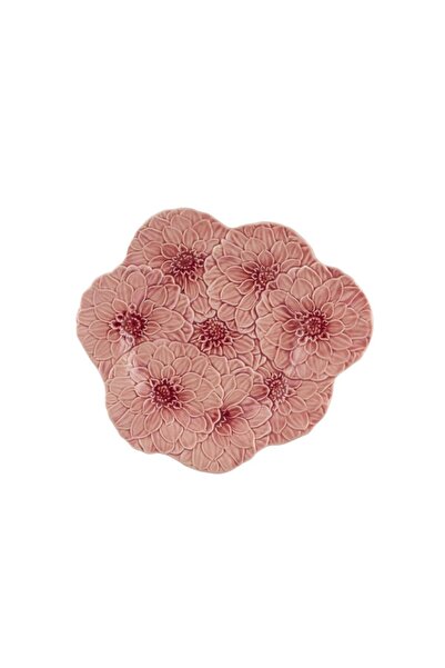 Bordallo Pinheiro -Maria Flor Pembe Papatya Servis Tabağı 29cm