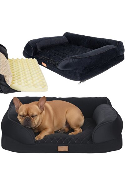 zola Animal bed, 65 × 55 × 18 cm, foam filling 6 cm, zippered cover, removable, black