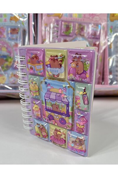 Ctc Gümrük Ürünleri Cute Capybara 3D Water Cover Spiral Bound 55 Sheets Noteb...
