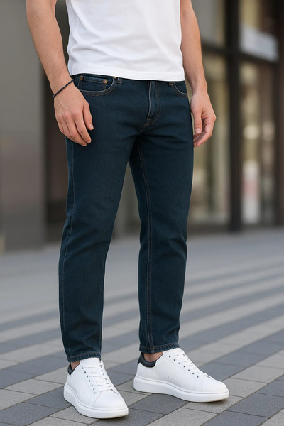 DAMGA JEANS Men's Comfortable Loose Fit Y.Blue Jeans