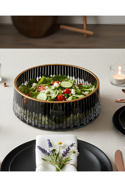 AKDEN STORE Cutting Decor Handcrafted Mercury Verre Series Bowl