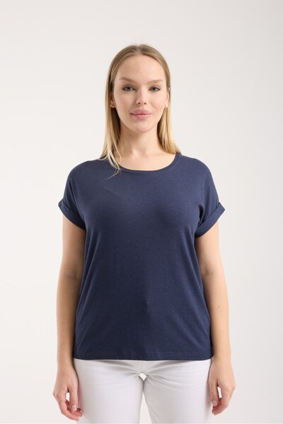 G-FOX Tricou confortabil pentru femei croială cu mâneci curbate basic cu gât rotund din viscoză 6011
