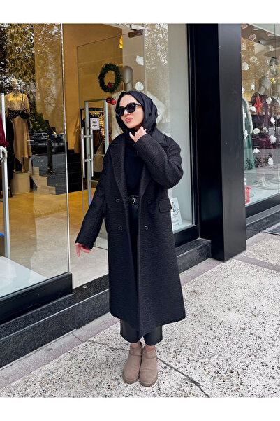 ayriss Buttoned Pocket-Covered Long Cashmere Coat