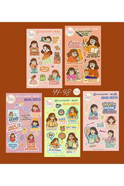 Mucha Paper Takıntılar Sticker set (44-48)