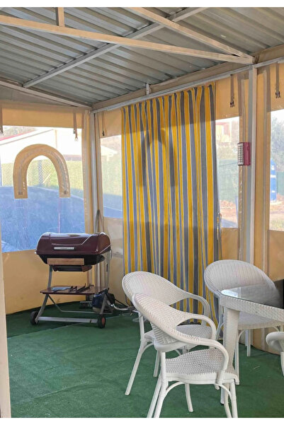 SHY TEKSTİL Halkalı Dış Mekan Branda Balkon Perdesi Bağcıklı Pilesiz Dayanıkl...