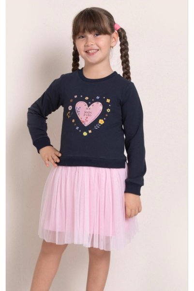 pop fashion girls Heart Flower Pattern Printed Girls Skirt Suit