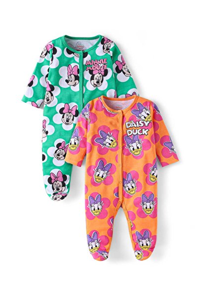 Babyhug Disney Footed Sleepsuits with Minnie Mouse Print (Pack Of 2) - Green ...