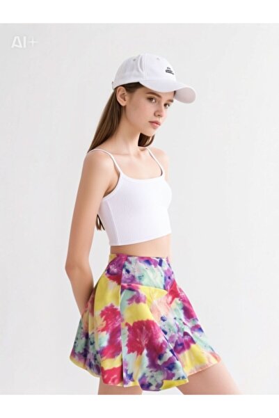 Lunas tekstil Likralı Dalgıç Kumaşlı Çapraz belli Spor Şort Etek