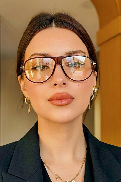 MACERATİ Cenny Unisex Brown Framed Blue Block Blue Light Filter Screen Glasses