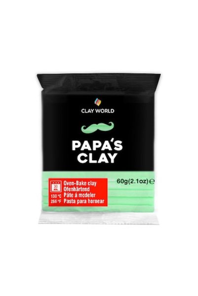 Clay World Полимерна глина Papa's Clay, 60 г, ментово зелена