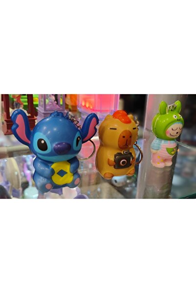 ada çanta kırtasiye Set de 3 brelocuri sukushi (labubu/stitch/capybara) (8cm) AD71966