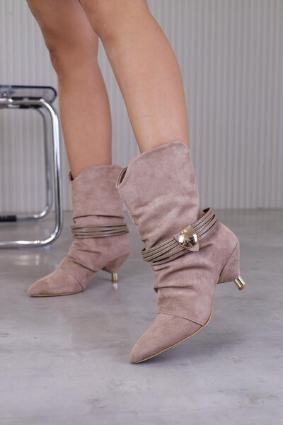 Stil Durağı This Is Model 5 cm Heel Height New Season Short Boots Vzn.Suet