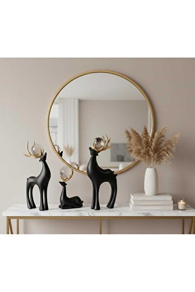 Home 3’LÜ KRİSTAL KÜRELİ GEYİK AKSESUAR &Gold Boynuzlu Kristal Toplu DEKOR OBJE