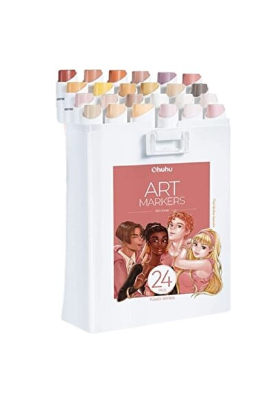 Ohuhu Μαρκαδόροι Kaala 24 τεμαχίων με βάση το αλκοόλ, με διπλή άκρη, λεπτοί, ...