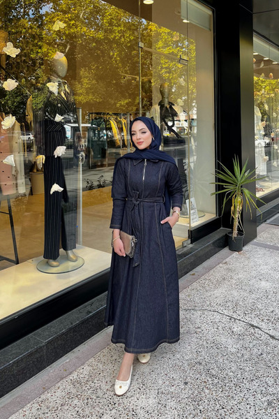 Soul فستان من الدنيم بحزام