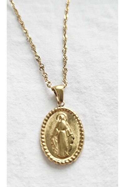 MITH SB TAKI قلادة ميدالية بسلسلة من الفولاذ المقاوم للصدأ - ذهبية