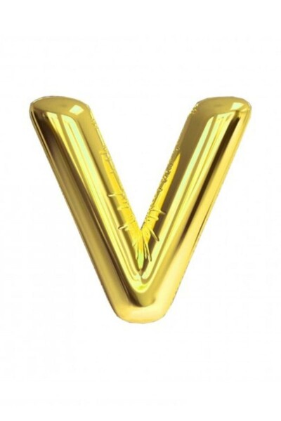 ENG PARTİ DÜNYASI Letter V - Gold Foil Letter Balloon 40 Inch
