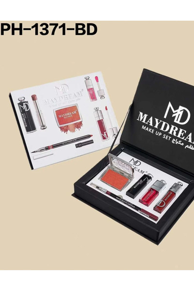 MAYDREAM Black set: lipsticks + lip gloss + lip liner + powder blush PH-1371B