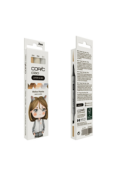 Copic Ciao Marker 3-Piece Layer & Mix Set - Mellow Palette