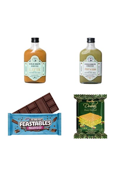 Feastables Cold Brew Latte + Cold Brew Pistachio – Mr Beast Milk Chocolate 60...