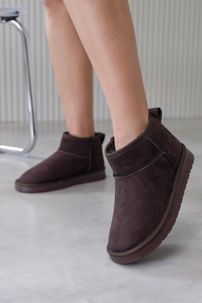 Stil Durağı St1075 Model 2 cm Sole New Season Short Boots Brown