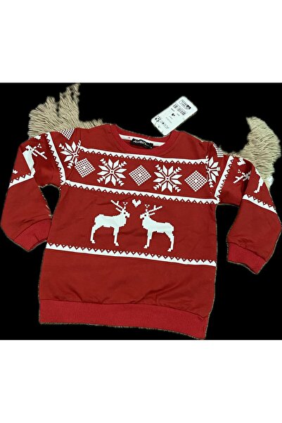 ADROM Bluza cu imprimeu de Craciun, Roșu