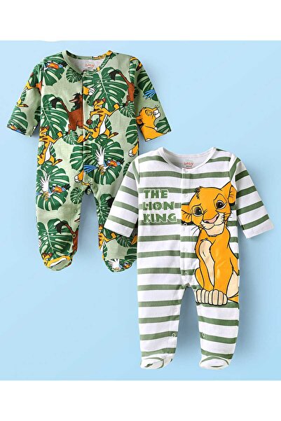 Babyhug Disney أطقم نوم كاملة القدمين بطبعات الأسد الملك (عبوة من قطعتين) - أ...
