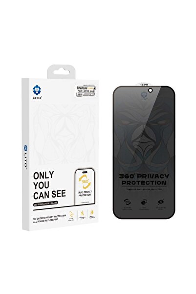 Lito D+ Ultra 360° Privacy Full Glass 16 Pro Max Ekran Koruyucu
