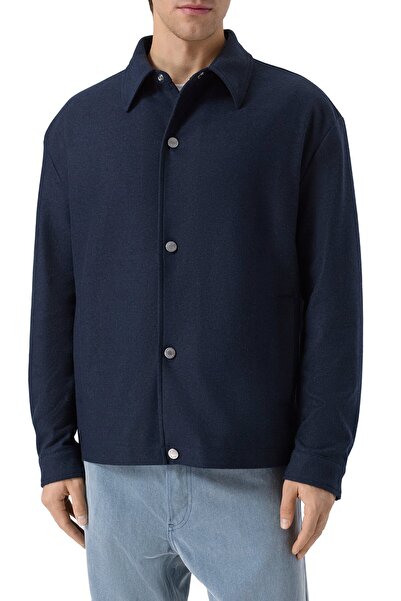 BOSS Erkek Uzun Kol Düğme Kapama Çentikli Yaka Lacivert Ceket 50551517-404