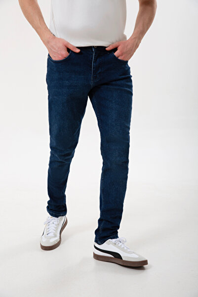 UNIQVIBE Organic Cotton Navy Blue Men's Comfort Jean Pants